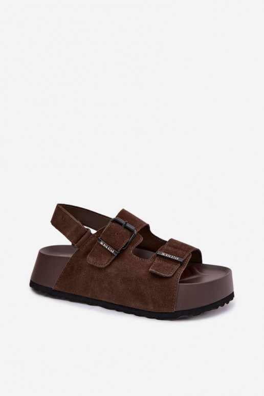 Sandalen van suède met platform Big Star TT274236 CzekoladoIne