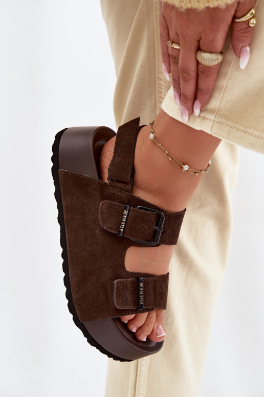 Sandalen van suède met platform Big Star TT274236 CzekoladoIne
