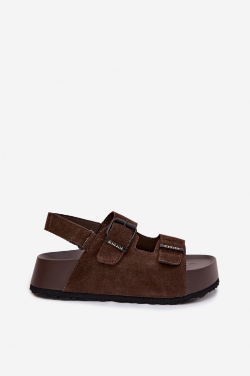 Sandalen van suède met platform Big Star TT274236 CzekoladoIne