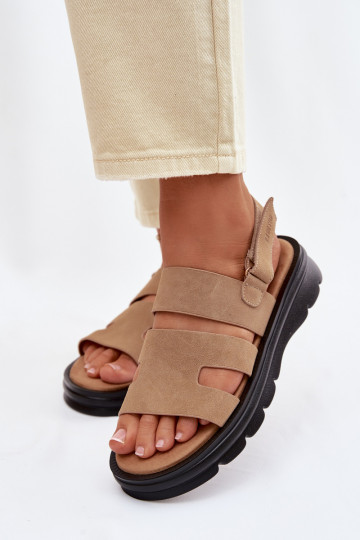 Dames sandalen van suède Big Star TT274482 beige