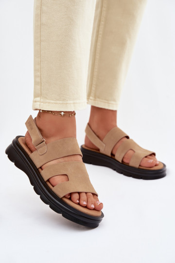 Dames sandalen van suède Big Star TT274482 beige 2