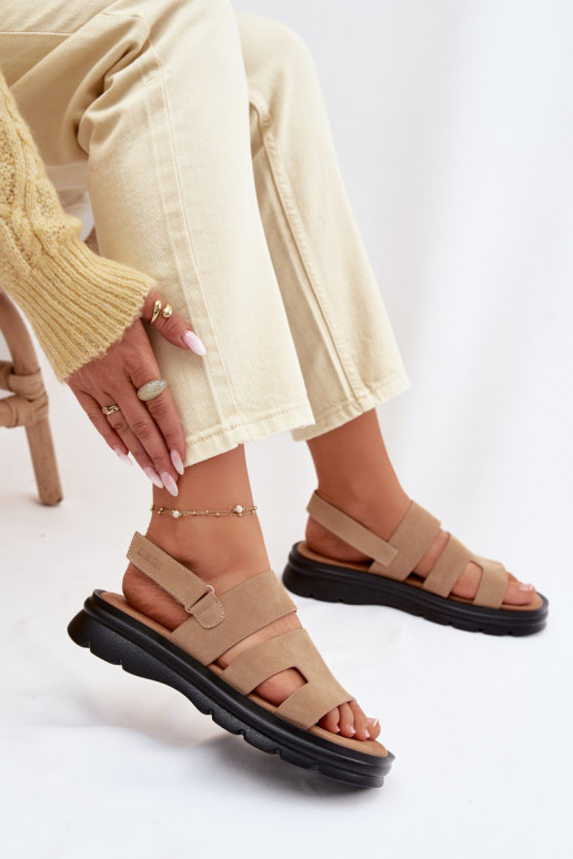 Dames sandalen van suède Big Star TT274482 beige