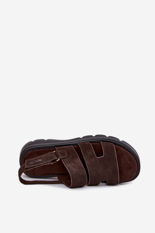 Dames sandalen van suède Big Star TT274483 CzekoladoIne