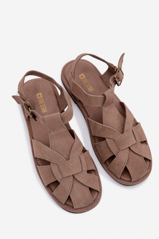 Sandalen voor damesOpturalnego van suèdeu Big Star TT274250 beige
