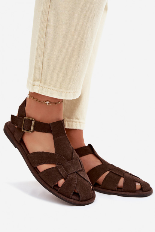 Sandalen voor damesOpturalnego van suèdeu Big Star TT274249 CzekoladoIne