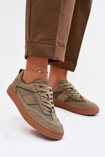 Dames sneakers Big Star TT274761 kaki kleur 2