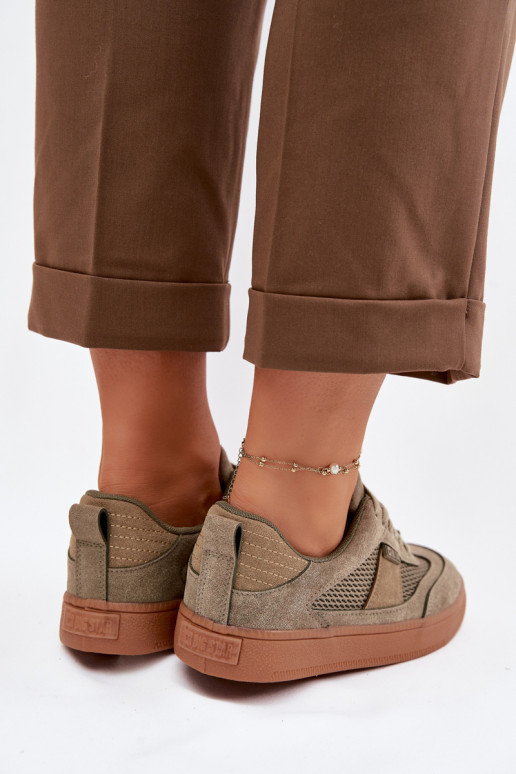 Sneakers model schoenen Dames Big Star TT274761 kaki kleuren