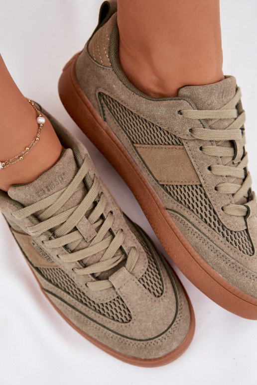 Sneakers model schoenen Dames Big Star TT274761 kaki kleuren