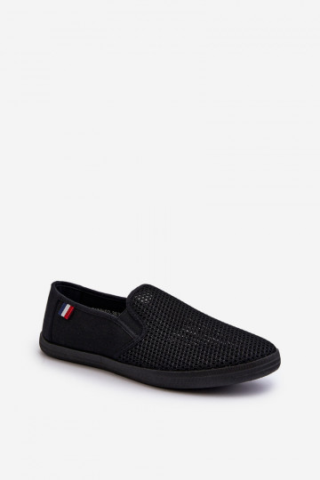 Heren sneakers met open elementen casual schoenen zwarte kleur Koboru