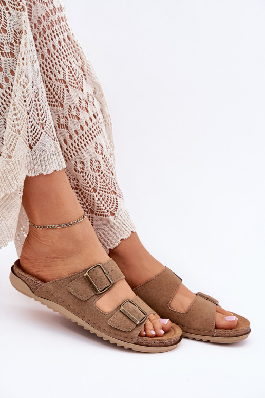 Damespantoffels Preventieve inbl AA000068 bruine kleur