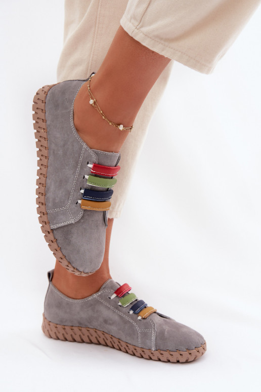 Leer van suède schoenen Dames Vinceza 95377 grijs