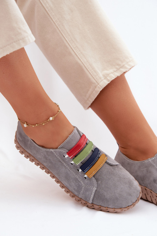 Leer van suède schoenen Dames Vinceza 95377 grijs