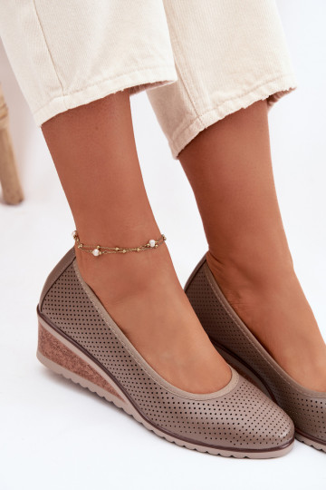 Dames schoenen met plateau Vinceza 58629 zandkleurig