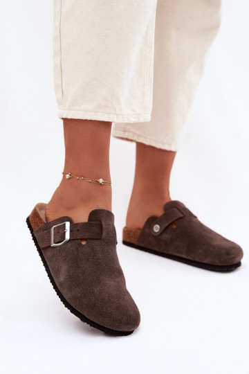 Damespantoffels KlompenOpturalnego van suèdeu Vinceza 101332 CzekoladoIne 2