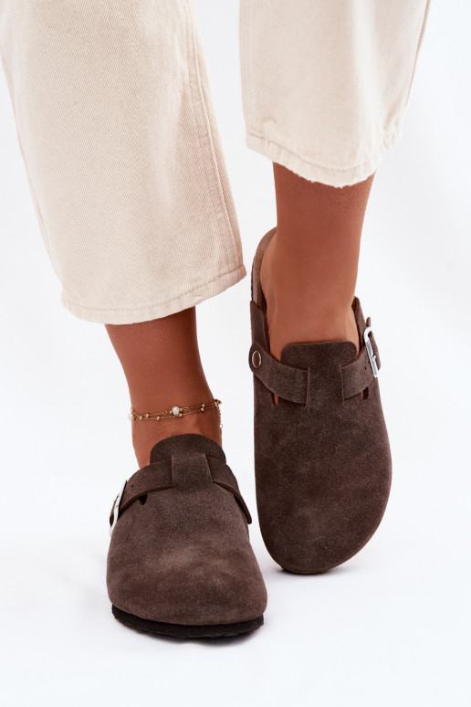 Damespantoffels KlompenOpturalnego van suèdeu Vinceza 101332 CzekoladoIne