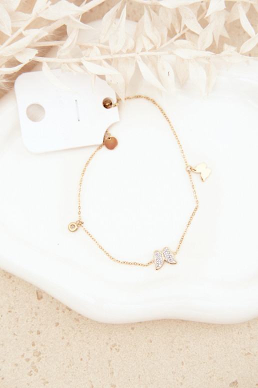 Been armband Met Vlinders gouden kleur