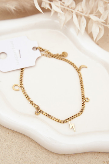 Armband Op Het Been Met Hangers gouden kleur