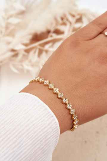 Dames armband met glinsterende steentjes goudkleurig