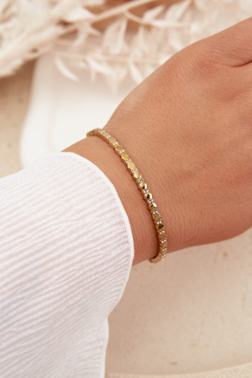 Damesarmband met zirkonia's en edelstenen van roestvrij staal in goudkleur