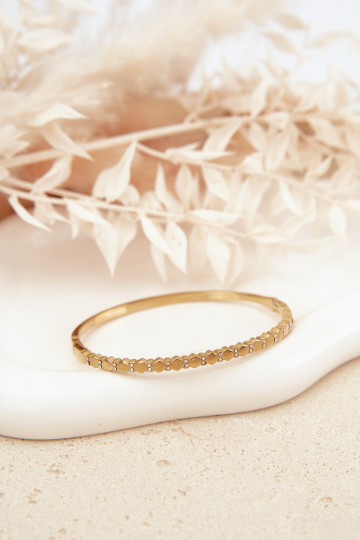 Damesarmband met zirkonia's en edelstenen van roestvrij staal in goudkleur 2