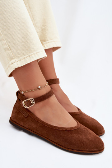 Ballerina's van natuurlijk suede Big Star TT274211 in bruin