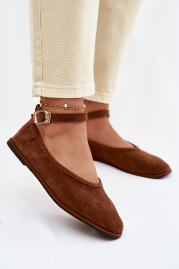 Ballerina's van natuurlijk suede Big Star TT274211 in bruin 2