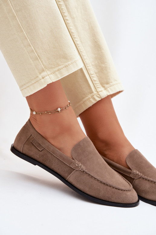 dames mocassinsOpturalnego van suèdeu Big Star TT274207 beige