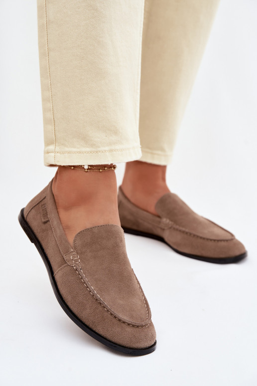 dames mocassinsOpturalnego van suèdeu Big Star TT274207 beige