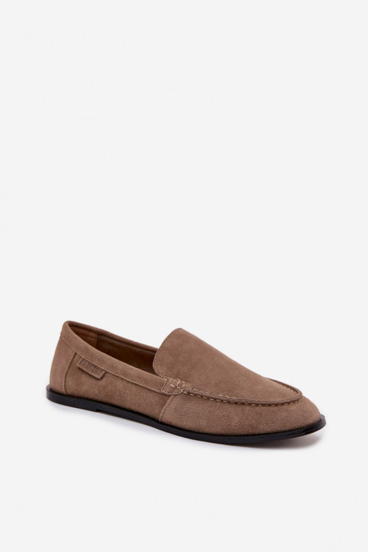 dames mocassinsOpturalnego van suèdeu Big Star TT274207 beige