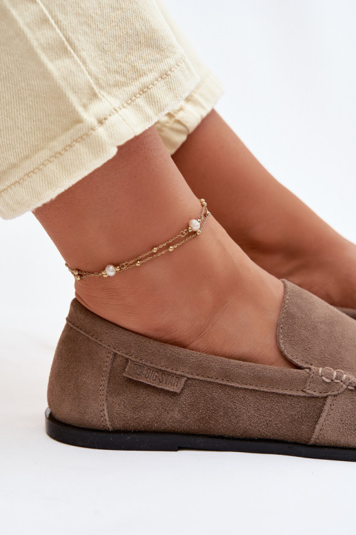 dames mocassinsOpturalnego van suèdeu Big Star TT274207 beige