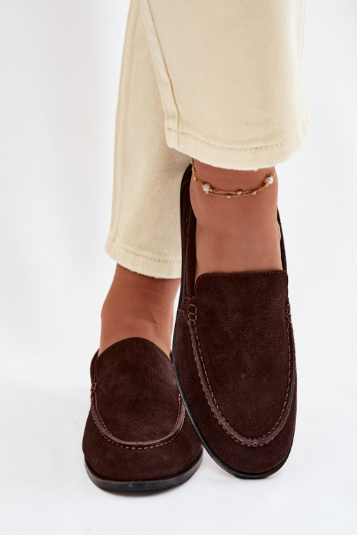 dames mocassinsOpturalnego van suèdeu Big Star TT274208 CzekoladoIne