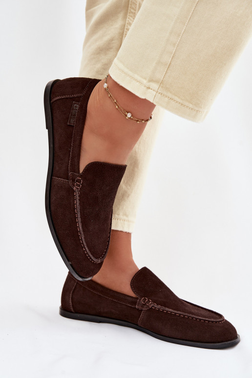 dames mocassinsOpturalnego van suèdeu Big Star TT274208 CzekoladoIne