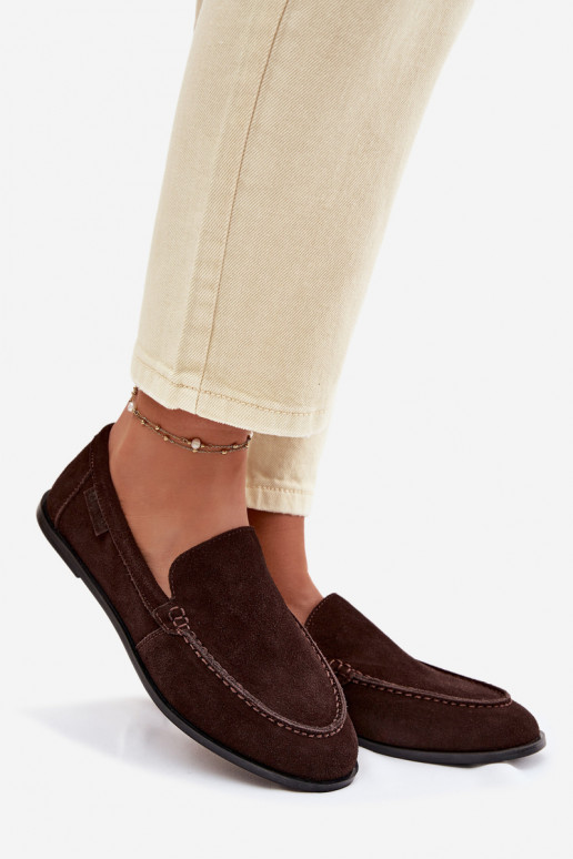 dames mocassinsOpturalnego van suèdeu Big Star TT274208 CzekoladoIne