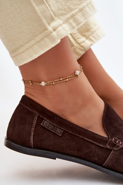 dames mocassinsOpturalnego van suèdeu Big Star TT274208 CzekoladoIne