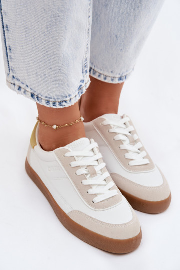 Dames sneakers van kunstleer Big Star TT274310 in wit