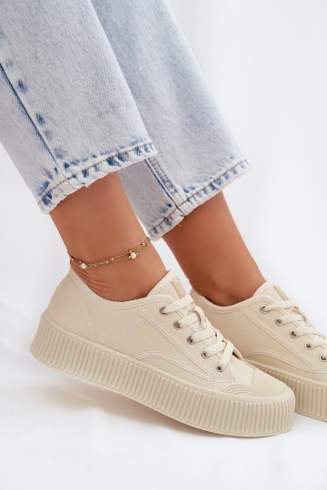 Casual schoenen met platform Big Star TT274271 in zandkleur