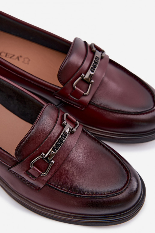 Leer dames mocassins Vinceza 39983 bordeaux