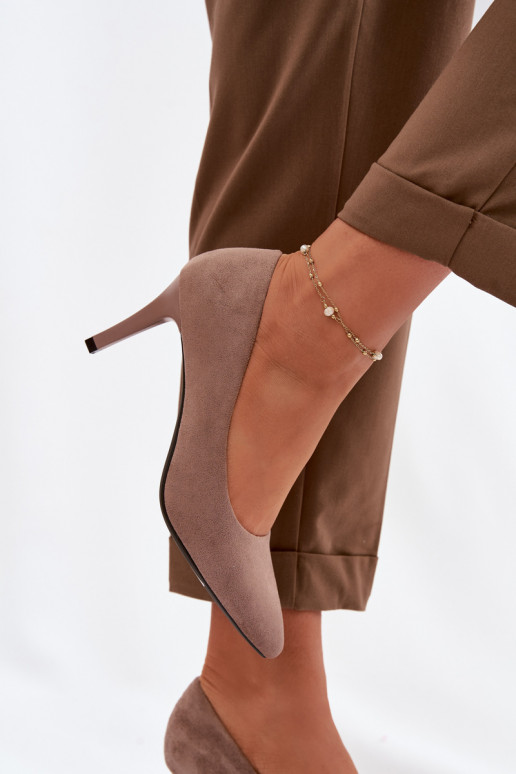 Hakken van eco-suèdeoIne Sergio Leone 1336 bruine kleur