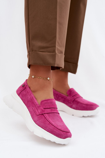 dames mocassinsOpturalnego van suèdeu met platform Vinceza 79626 roze 2