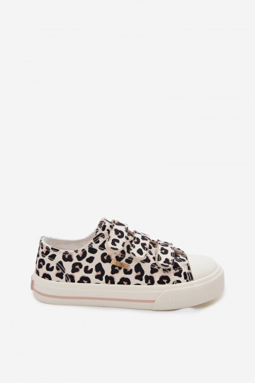 Big Star TT374171 kinder vrijetijdsschoenen met klittenbandsluiting in luipaardprint 2
