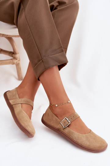 Ballerinas BarefootOpturalnego van suèdeu Zazoo 316 beige