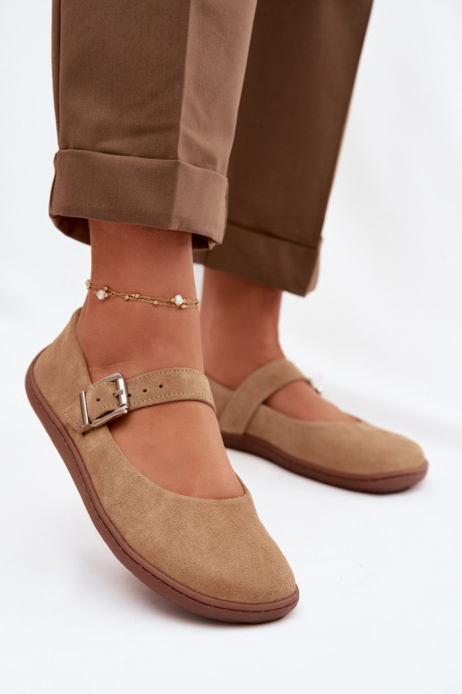 Ballerinas BarefootOpturalnego van suèdeu Zazoo 316 beige