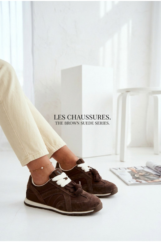 van suède Sneakers model schoenen Dames Vinceza 86427 CzekoladoIne