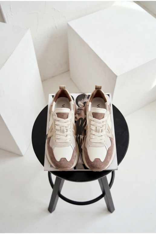 van suède Sneakers model schoenen Dames Kobbo 66954 beige