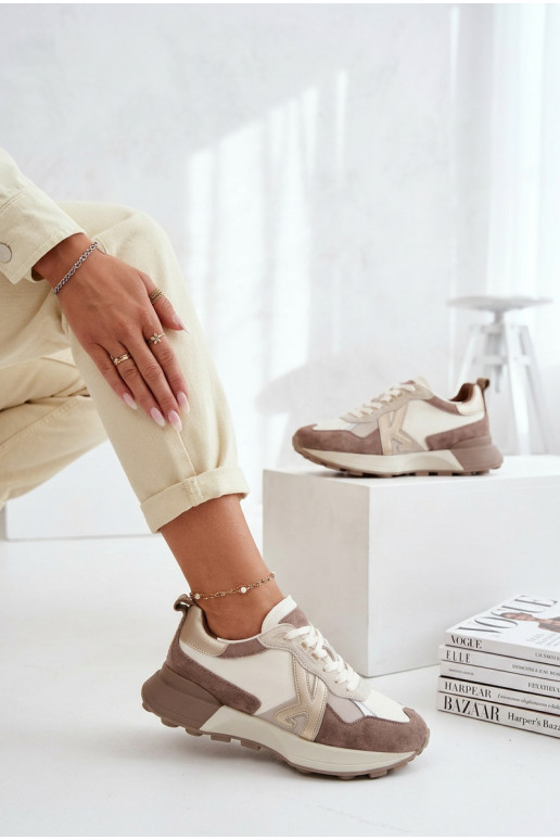 van suède Sneakers model schoenen Dames Kobbo 66954 beige