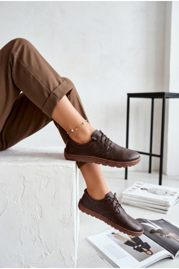 Leer schoenen Barefoot Dames Zazoo 10189 CzekoladoIne