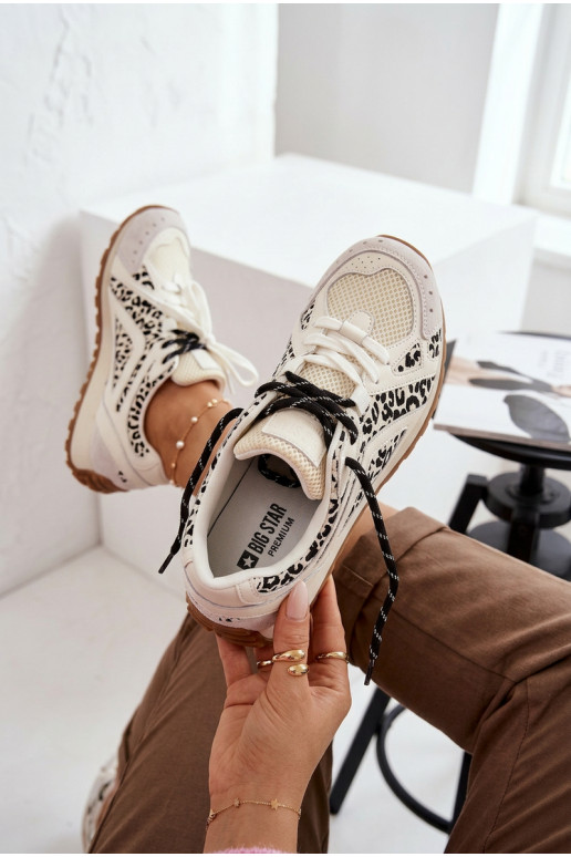 Leer van suède Sneakers model schoenen Dames Big Star TT274548 Initte kleur