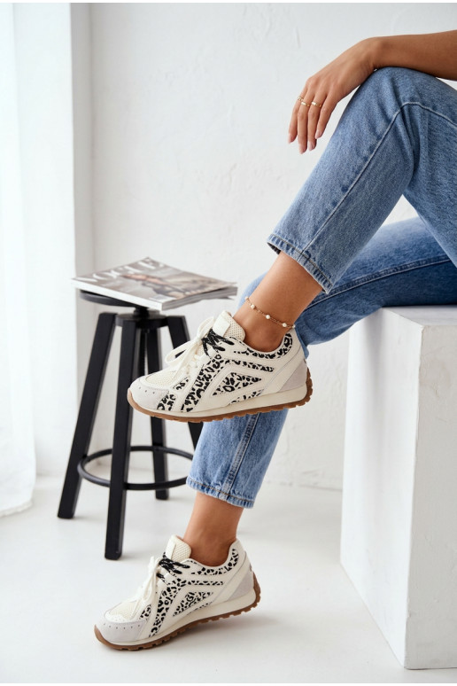 Leer van suède Sneakers model schoenen Dames Big Star TT274548 Initte kleur