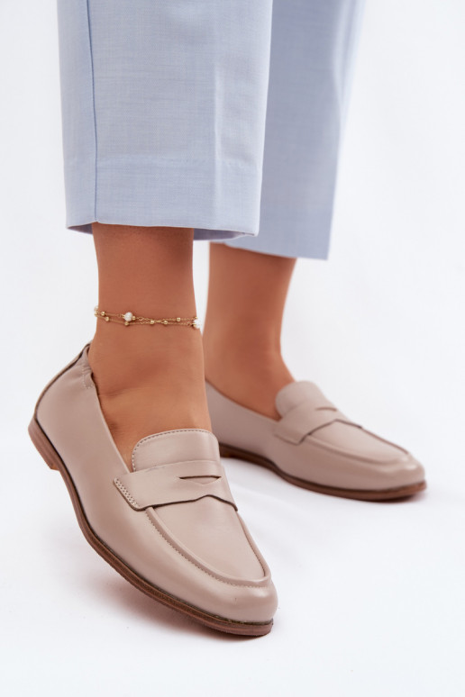 MocassinsOpturalnej Skóry Vinceza 18121 beige