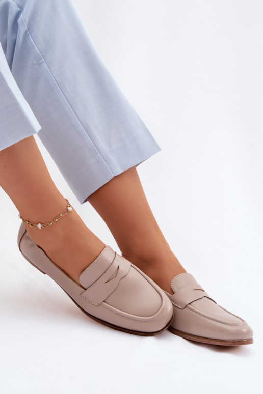 MocassinsOpturalnej Skóry Vinceza 18121 beige